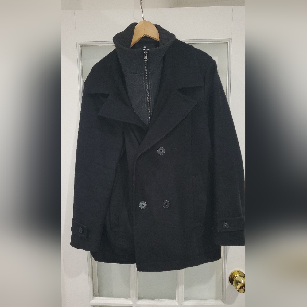 Andrew Marc Classic Black Peacoat